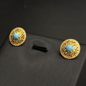 حلق فيروزي عيار 21 الوزن 2.96 جرام