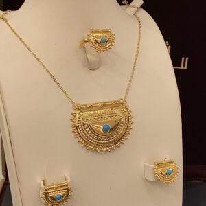 طقم برايش فيروزي عيار 21 الوزن 9.41 جرام