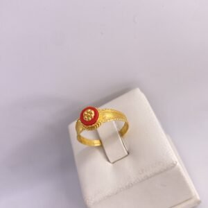 خاتم شعبي فص احمر ذهب عيار21k