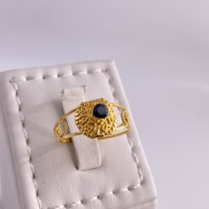 خاتم شعبي فص أخضر ذهب21k