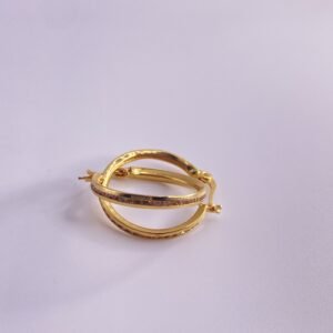 حلق دائري ايطالي مفصص ذهب عيار18k✨