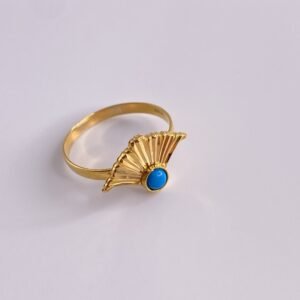 خاتم البراشي ذهب21k✨فيروزي