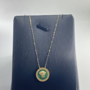 عقد الملكة الأخضر ذهب18k