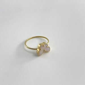 خاتم الفراشة ذهب18 صدف ابيض وزن.80