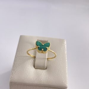 خاتم الفراشة ذهب18 اخضر وزن.90