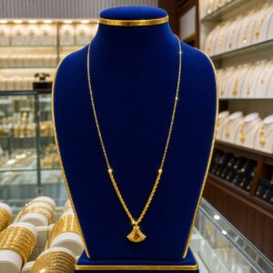 عقد فاخر ذهب عيار 21 وزن 1.67 جرام شركة درة التيجان للذهب والمجوهرات